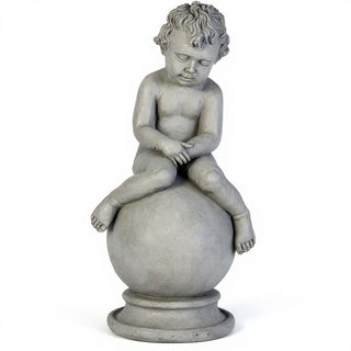Sleeping Cherub Statue - 18-inch — Limestone finish