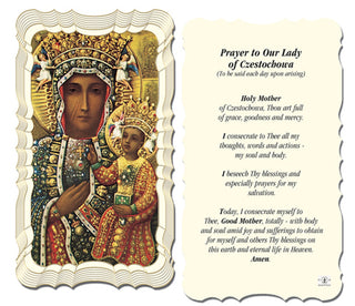 50-Pack - Prayer To Our Lady Of Czestochowa Holy Card *