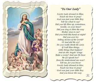 50-Pack - Lovely Lady Dressed In Blue Holy Card