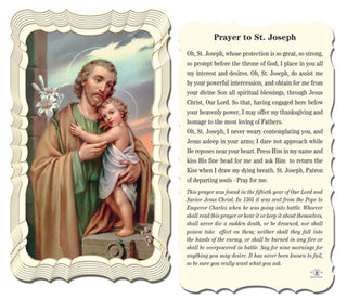50-Pack - Prayer To St Joseph Holy Card