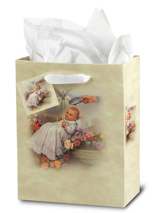 Baptism (Traditional) Sm Gift Bag with Tissue 33/4X5X2 10-Pack