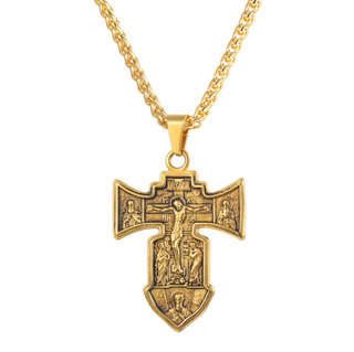 18K Gold-Plated Orthodox Cross Necklace