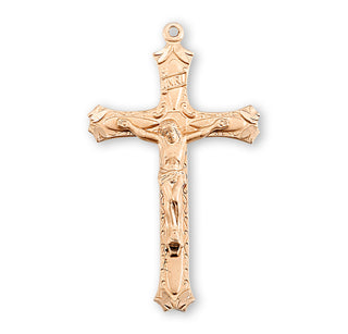 1 15/16-inch Sterling Silver Crucifix with 24-inch Chain