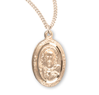 Gold Over Sterling Silver Scapular Medal
