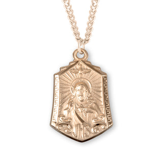 1 Inch Gold Over Sterling Silver Scapular Medal With 24 Inch Chain