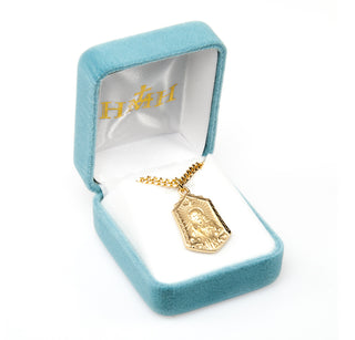 1-inch Gold Over Sterling Silver Scapular Medal with 24-inch Chain