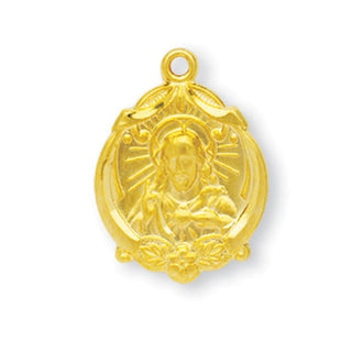 Gold over Sterling Silver Round Shaped Saint Christopher Medal