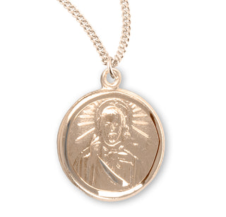 5 8 Inch Gold Over Sterling Silver Scapular Medal With 18 Inch Chain