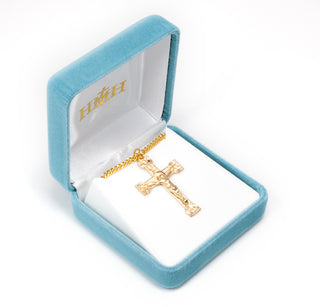 1 & 7/16-inch 14K-Over-Sterling Silver Crucifix with 24-inch Chain