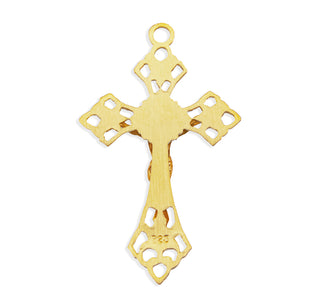 Gold Over Sterling Silver Pierced Crucifix with Angle Tips