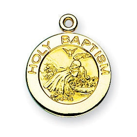 Gold over Sterling Silver Round Shaped Saint Anthony Medal