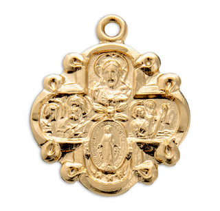 Gold Over Sterling Silver 4-Way Medal