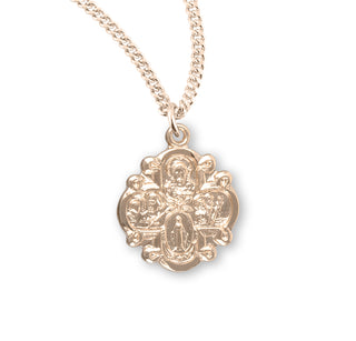Gold Over Sterling Silver 4 Way Medal