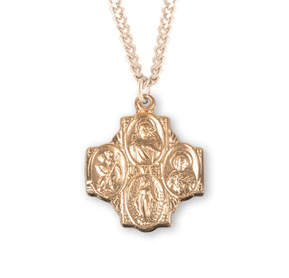 Gold Over Sterling Silver 4 Way Medal 1