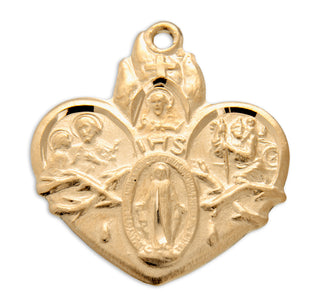 Gold over Sterling Silver 4 Way Medal