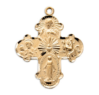 Gold over Sterling Silver 4-Way Medal