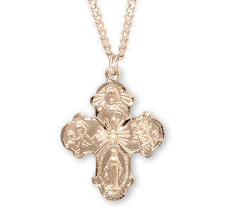 Gold Over Sterling Silver 4 Way Medal 4