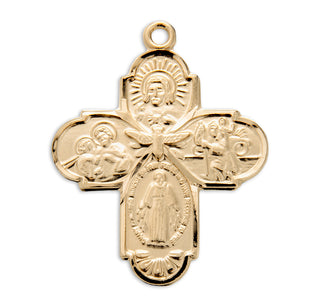 Gold over Sterling Silver 4-Way Medal