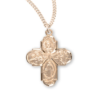Gold Over Sterling Silver 4 Way Medal 5