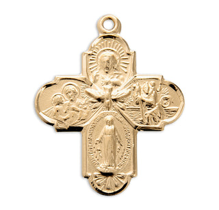 Gold over Sterling Silver 4-Way Medal