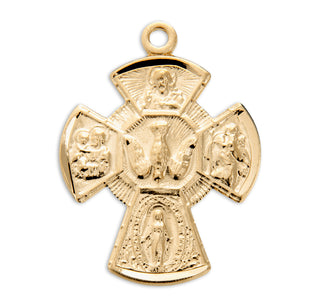 Gold over Sterling Silver 4-Way Medal