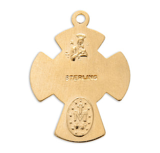 Gold over Sterling Silver 4-Way Medal