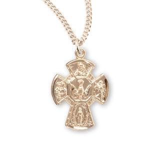 Gold Over Sterling Silver 4 Way Medal 7