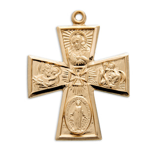 Gold over Sterling Silver 4-Way Medal