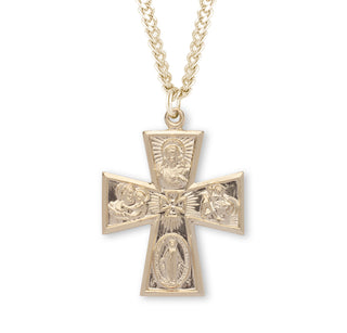 Gold Over Sterling Silver 4 Way Medal 8