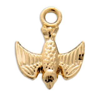 7/16-inch Gold Over Sterling Silver Holy Spirit Medal with 16-inch Chain