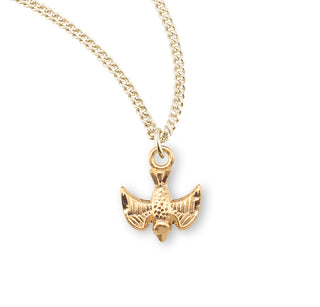 7 16 Inch Gold Over Sterling Silver Holy Spirit Medal With 16 Inch Chain