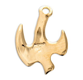11/16-inch Gold Over Sterling Silver Holy Spirit Medal with 18-inch Chain