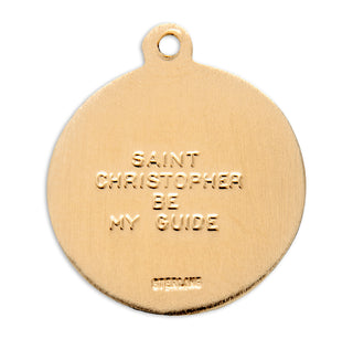 Gold over Sterling Silver Round St. Christopher Medal