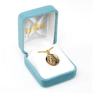 Gold over Sterling Silver Round St. Christopher Medal