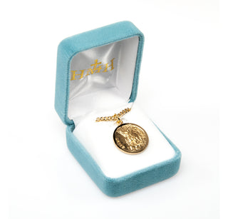 Gold over Sterling Silver Round Shaped St. Michael Medal