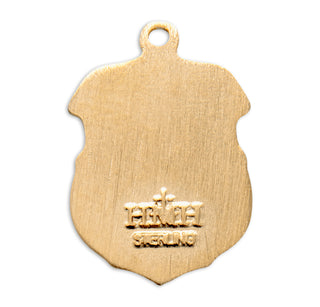 Gold over Sterling Silver Badge Shaped St. Michael Medal