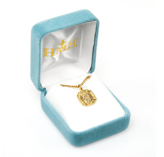 9/16-inch Gold Over Sterling Silver St. Florian Medal with 18-inch Chain
