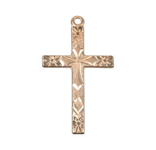 1 1/8-inch Gold Over Sterling Silver Cross with 18-inch Chain