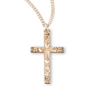 1 1 8 Inch Gold Over Sterling Silver Cross With 18 Inch Chain
