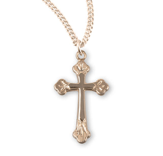 1 Inch Gold Over Sterling Silver Cross With 18 Inch Chain