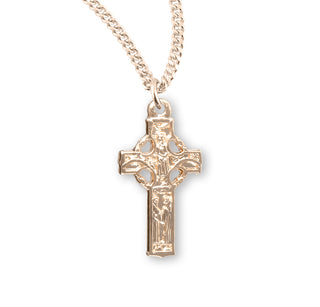 11 16 Inch Gold Over Sterling Silver Celtic Cross