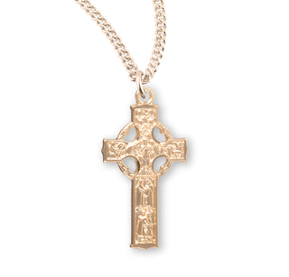 1 1 8 Inch Gold Over Sterling Silver Celtic Cross With 18 Inch Chain 1