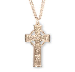 1 5 8 Inch Gold Over Sterling Silver Celtic Cross With 24 Inch Chain