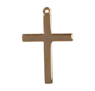 1 5/16-inch Gold Over Sterling Silver Plain Cross with 20-inch Chain