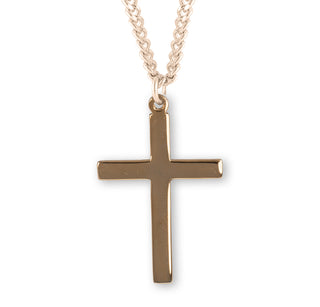 1 5 16 Inch Gold Over Sterling Silver Plain Cross With 20 Inch Chain