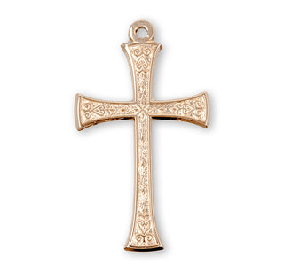Gold Over Sterling Silver Detailed Cross