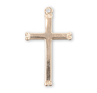 1 1/8-inch Gold Over Sterling Silver Cross with 18-inch Chain