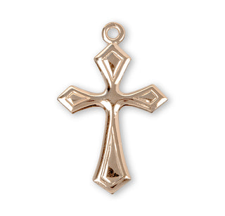 1-inch Gold Over Sterling Silver Cross with 18-inch Chain