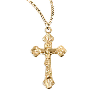 1 Inch Gold Over Sterling Silver Crucifix With 18 Inch Chain 1