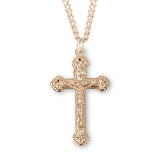 1 3 8 Inch Gold Over Sterling Silver Crucifix With 20 Inch Chain